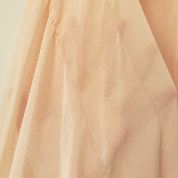 Vintage 80s Pink Pleated Ruched Formal High Low Midi Dress with Rose Detail - Picture 16 of 16